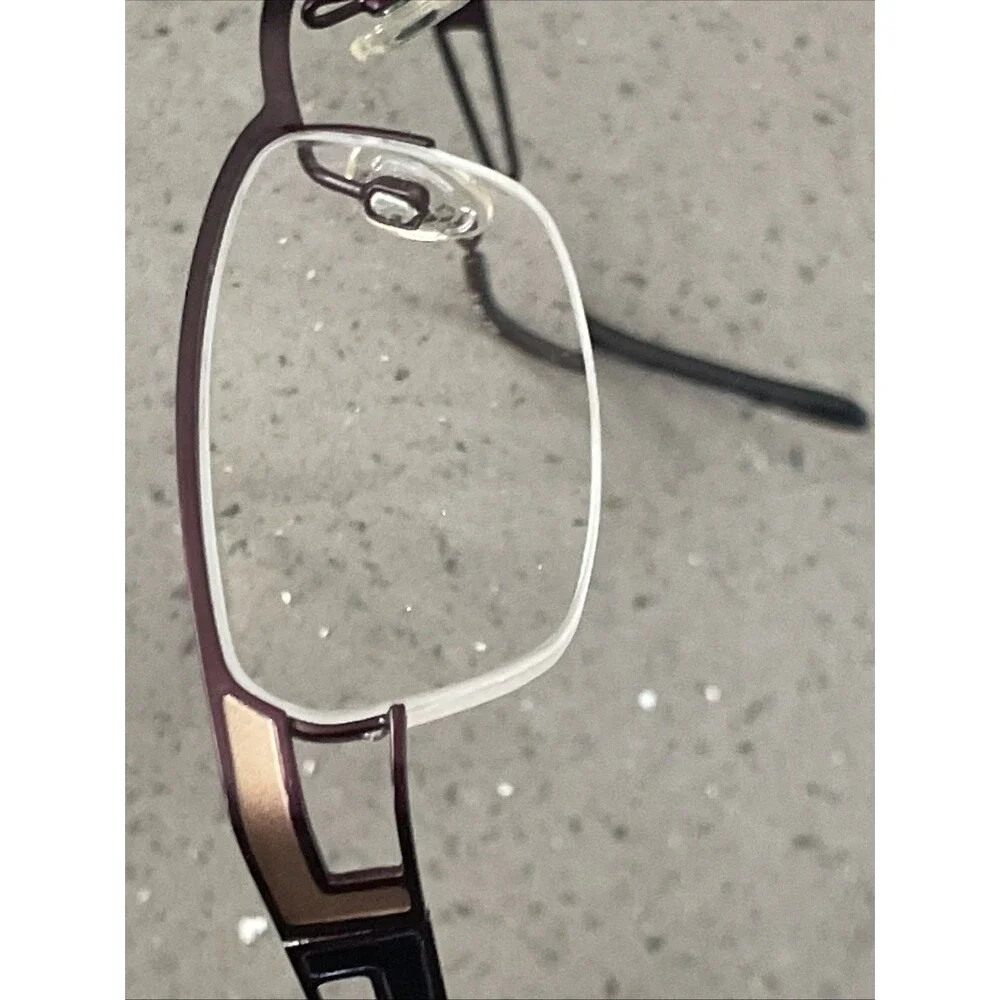 CEN ADP016 Eyeglasses 48-17-130 FRAMES ONLY BLK CEN Half Rim Purple bronze